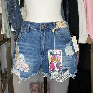 NWT! VINTAGE ALMOST FAMOUS patchwork shorts